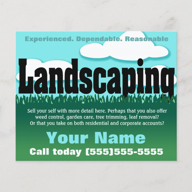 Landschaften. Gartenservice. Personalisierbar Flyer (Vorne)