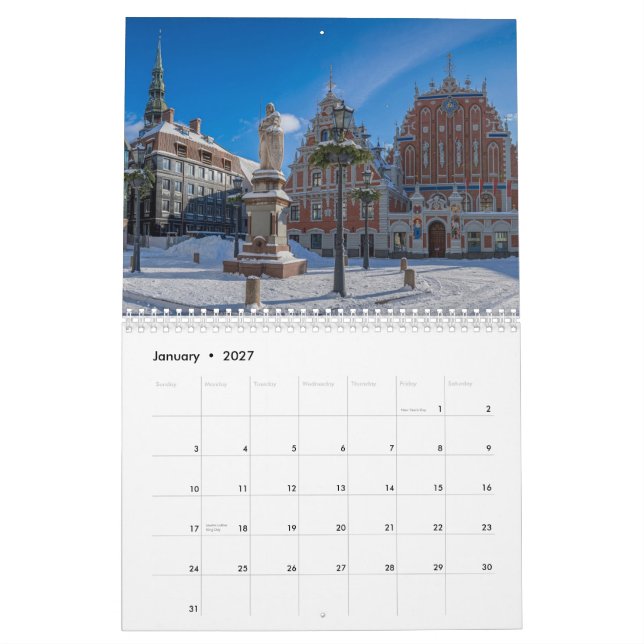 Landschaften in Lettland Kalender (Jan 2027)