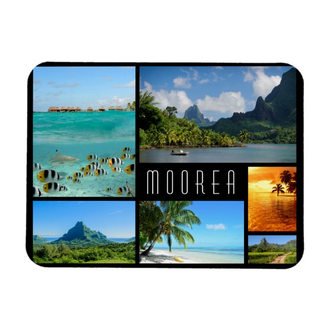 Landschaften Moorea Reise Foto Collage Magnet (Horizontal)