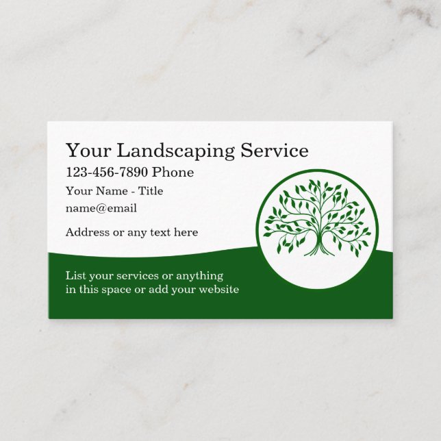 Landschaften und Baum-Service-Visitenkarten Visitenkarte (Vorderseite)