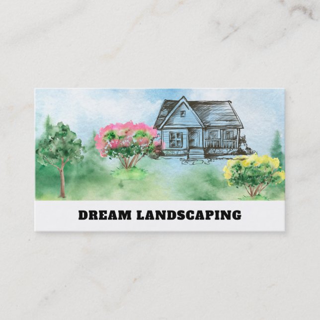 *~* Landschaften von Grüngras Moderne Rasenpflege Visitenkarte (Vorderseite)