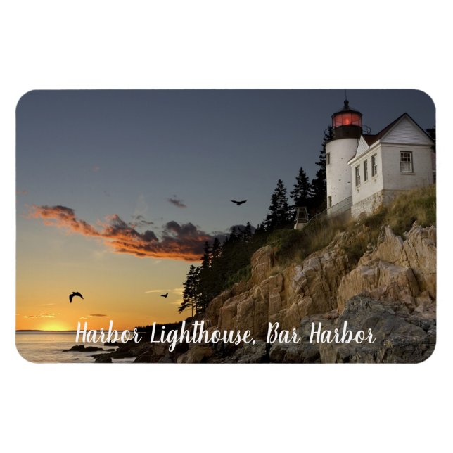 Landschaftlich Bar Harbour Lighthouse Magnet (Horizontal)
