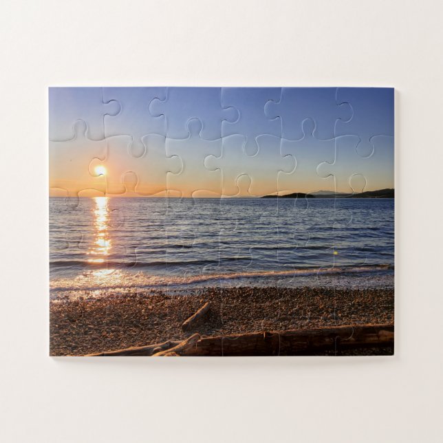 Landschaftlich Beach Sunset Foto Oversified Jigsaw (Horizontal)