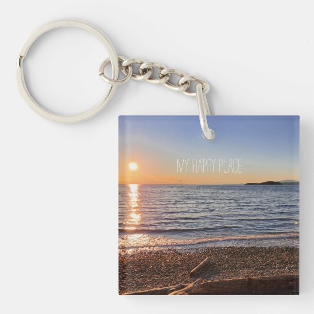 Landschaftlich Beach Sunset Foto Schlüsselanhänger (Vorderseite)