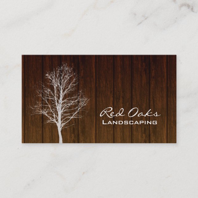 Landschaftlich gestaltenhölzerner Baum-weiße Eiche Visitenkarte (Vorderseite)