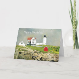 Landschaftlich Nubble Lighthouse Happy Birthday Karte