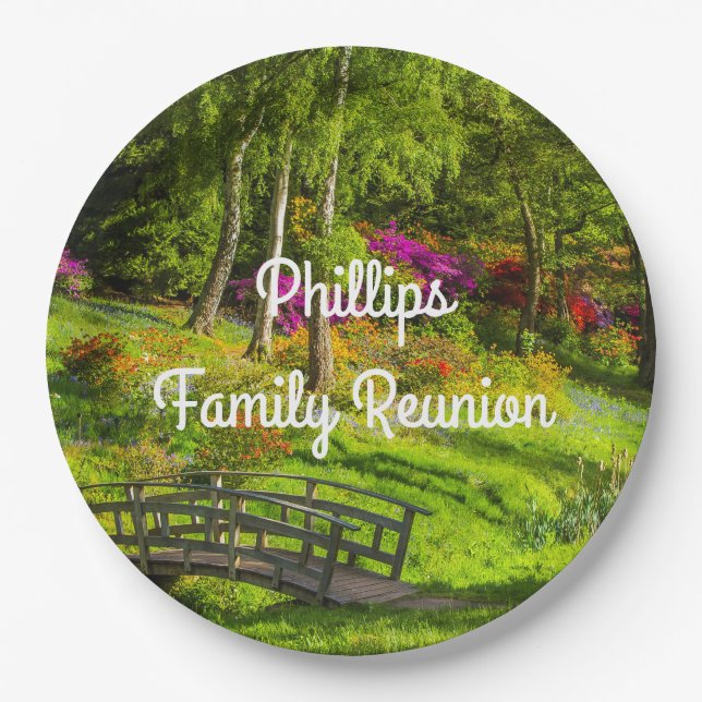 Landschaftlich Park Family Wiedersehen Pappteller (Vorderseite)