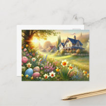 Landschaftlich thematisierte Ostern Postkarte!