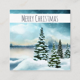Landschaftlich Winter Landschaft Weihnachten Wasse Quadratische Visitenkarte