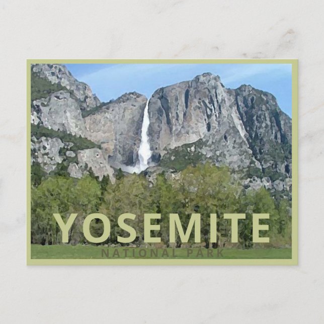 Landschaftlich Yosemite Vintag Postkarte (Vorderseite)
