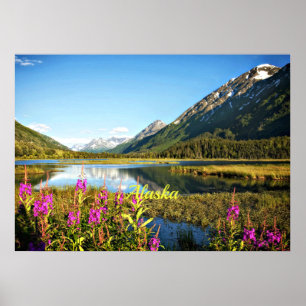 Landschaftliche Alaska, gekennzeichnet Poster