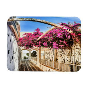 Landschaftliche Allee in Santorin, Griechenland Magnet