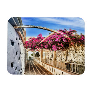 Landschaftliche Allee in Santorin, Griechenland Magnet