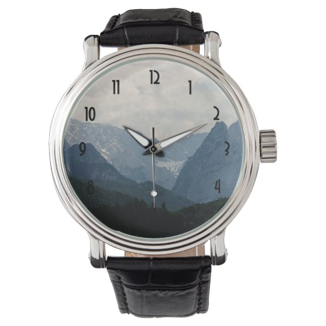 Landschaftliche Alpen Foto Armbanduhr (Vorderseite)