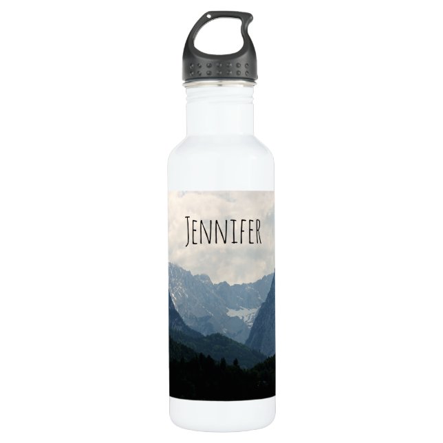 Landschaftliche Alpen Foto Edelstahlflasche (Vorderseite)