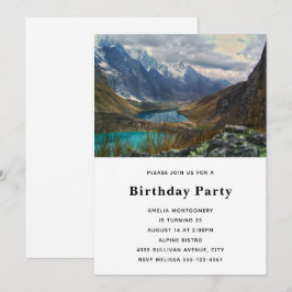 Landschaftliche Alpen Foto Geburtstag Einladung