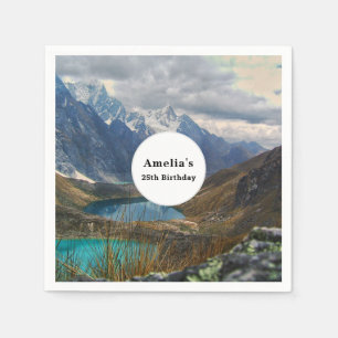 Landschaftliche Alpen Foto Geburtstag Serviette