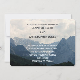 Landschaftliche Alpen Foto Hochzeit in der Natur Einladung