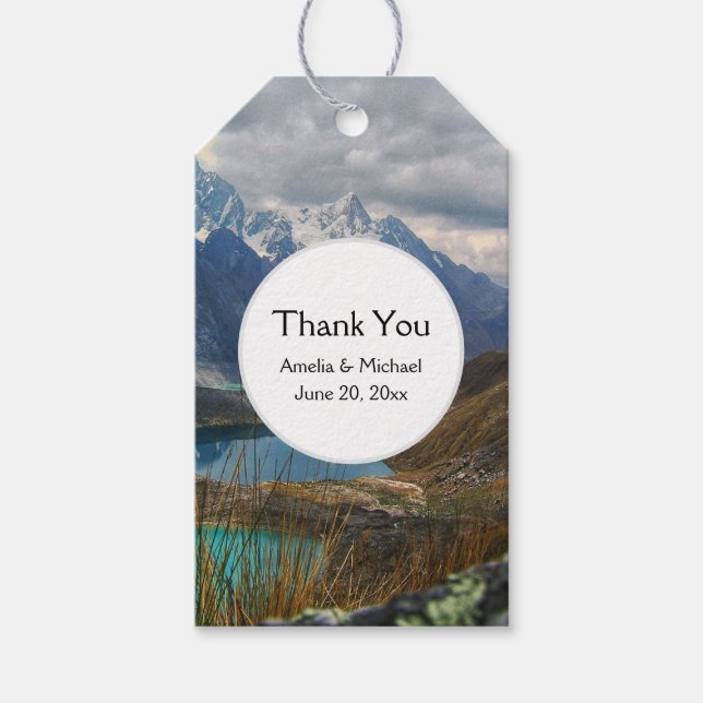 Landschaftliche Alpen Foto Vielen Dank Geschenkanhänger (Vorderseite)