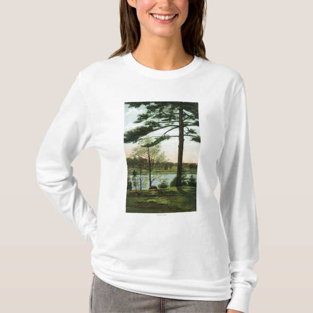 Landschaftliche Ansicht an Chestnut Hill Reservoir T-Shirt (Vorderseite)