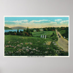 Landschaftliche Aussicht auf das Land, über die Hü Poster