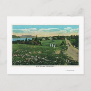 Landschaftliche Aussicht auf das Land, über die Hü Postkarte