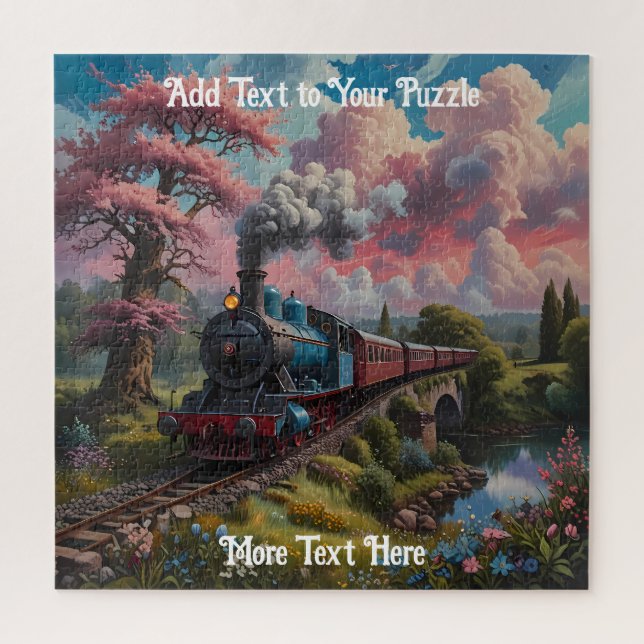 Landschaftliche Bahnstrecke mit Bäumen und Blume (Vertikal)