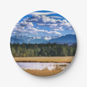 Landschaftliche Berge Alp Landschaft Pappteller