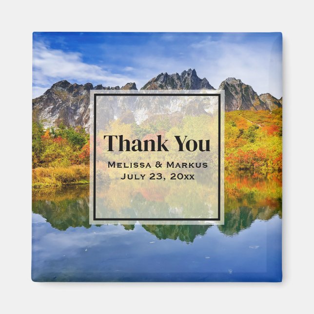 Landschaftliche Berge und See Vielen Dank Magnet (Vorne)