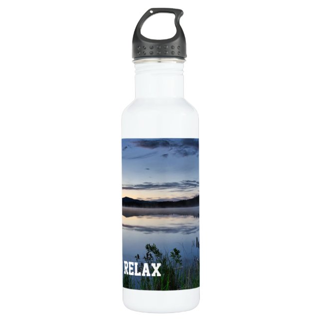 Landschaftliche Berge und Wasserflasche Edelstahlflasche (Vorderseite)
