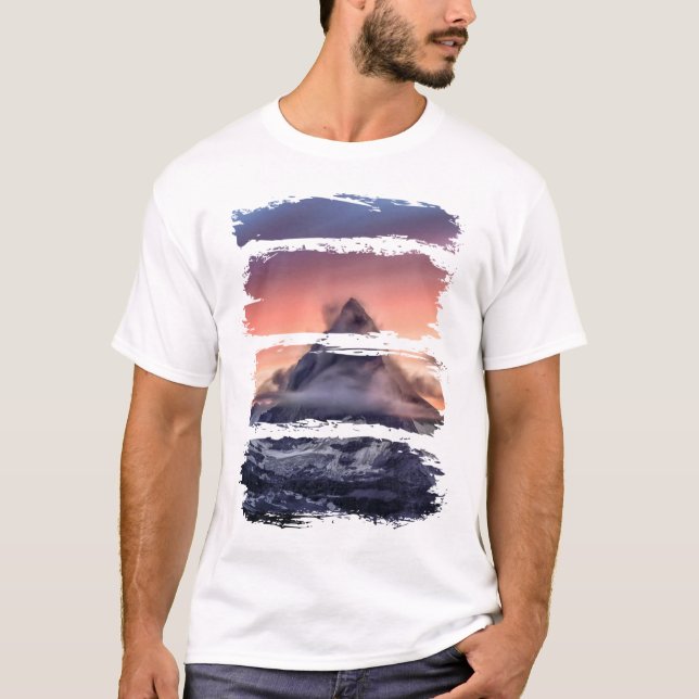 Landschaftliche Berglandschaft Hübsche Natur Moder T-Shirt (Vorderseite)