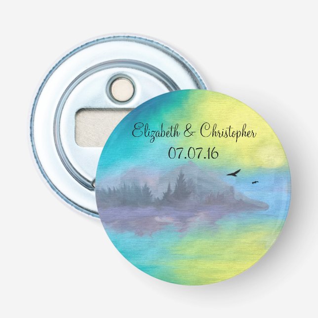 Landschaftliche Bergsee Landschaft Gastgeschenk Ho Flaschenöffner (Vorderseite)