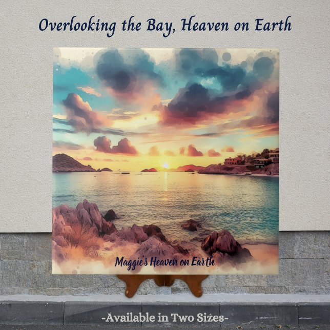 Landschaftliche Bucht, Wasserfarbe, Himmel auf Erd Fliese (Von Creator hochgeladen)