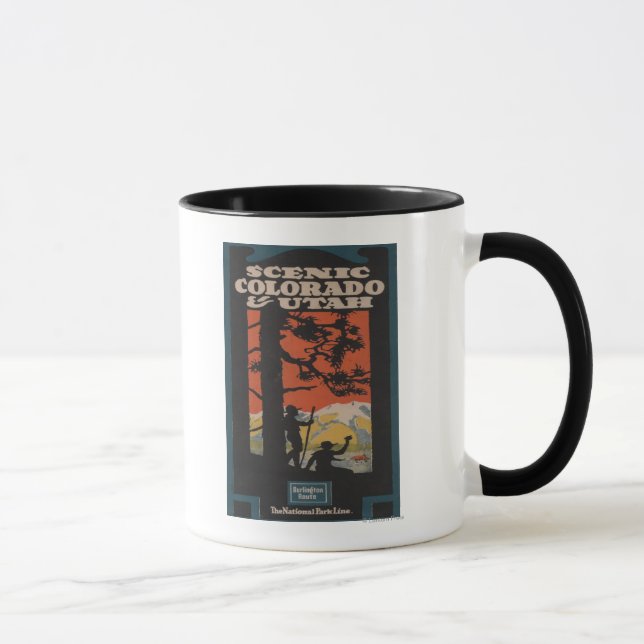 Landschaftliche Colorado & Utah Reiseplakat Tasse (Rechts)
