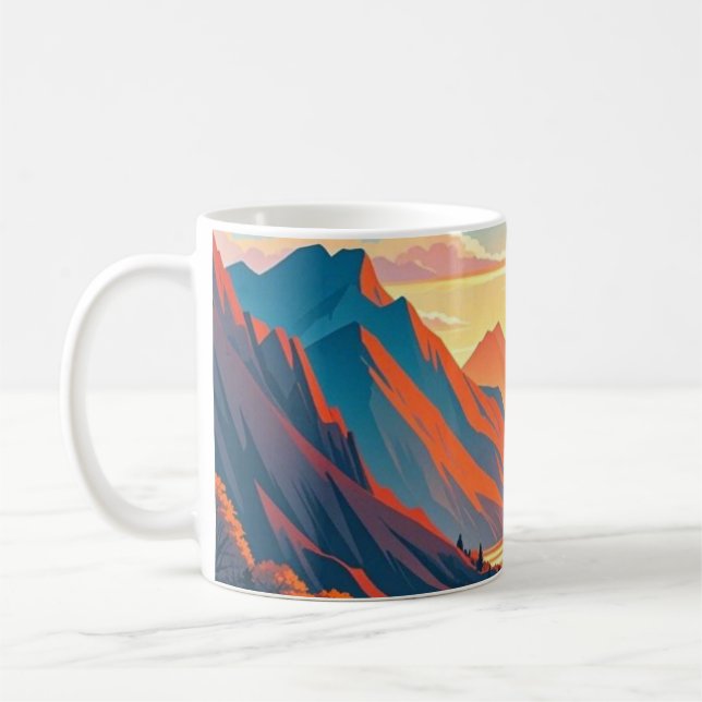 Landschaftliche Fahrt auf kurvenreicher Straße, So Kaffeetasse (Links)