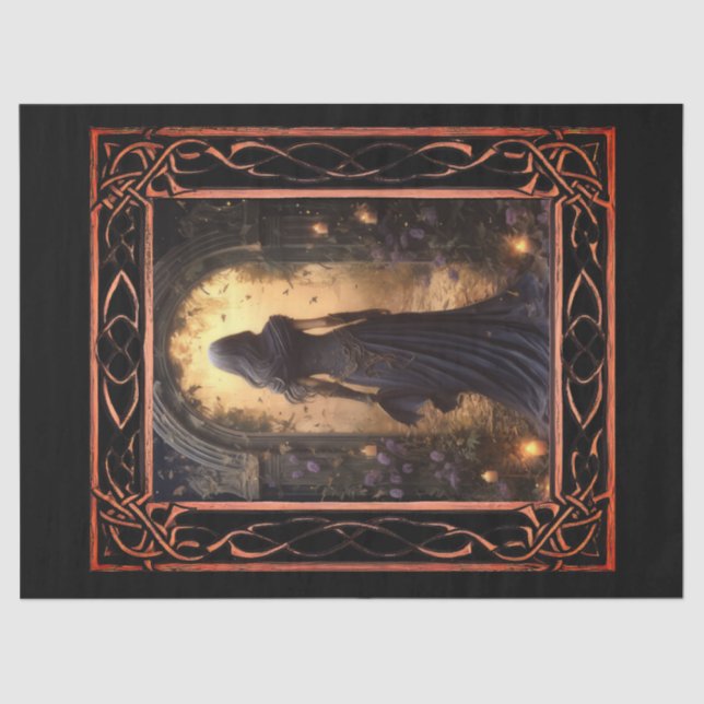 Landschaftliche Fantasy Gothic Florals Decoupage Seidenpapier (Vorderseite)