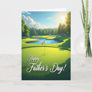 Landschaftliche Fathers Day Putting Karte