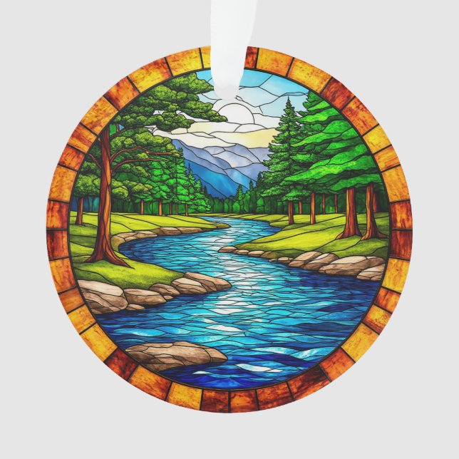 Landschaftliche Fluss- und Waldlandschaft Ornament (Vorderseite)