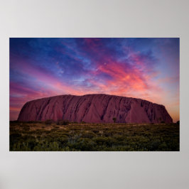 Landschaftliche Fotografie - Uluru bei Sonnenunter Poster