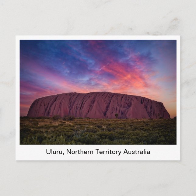 Landschaftliche Fotografie - Uluru bei Sunset Postkarte (Vorderseite)