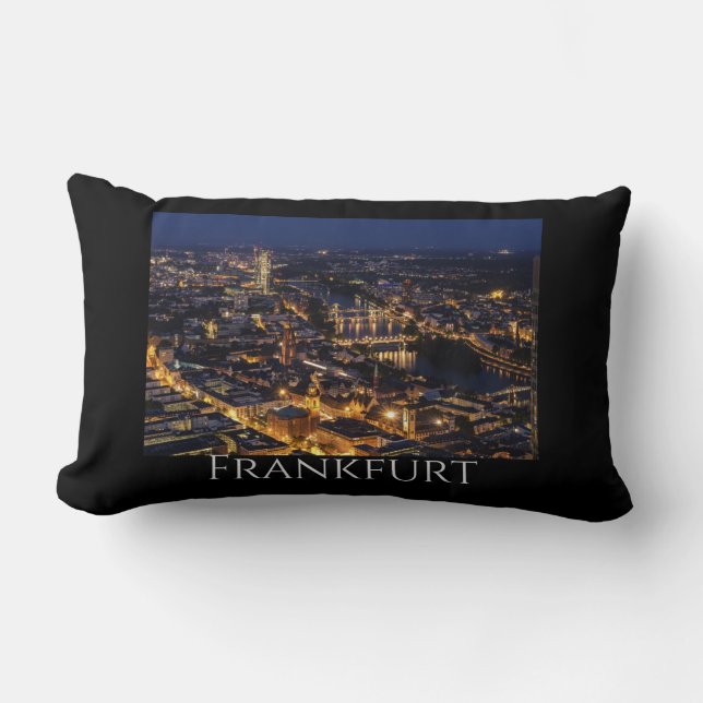 Landschaftliche Frankfurter Nacht Lendenkissen (Vorderseite)