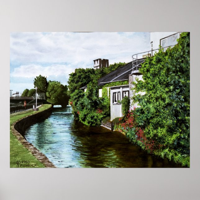 Landschaftliche Galway City Irland Canal View Poster (Vorne)