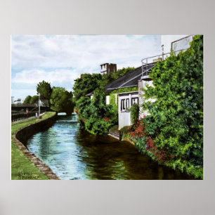 Landschaftliche Galway City Irland Canal View Poster
