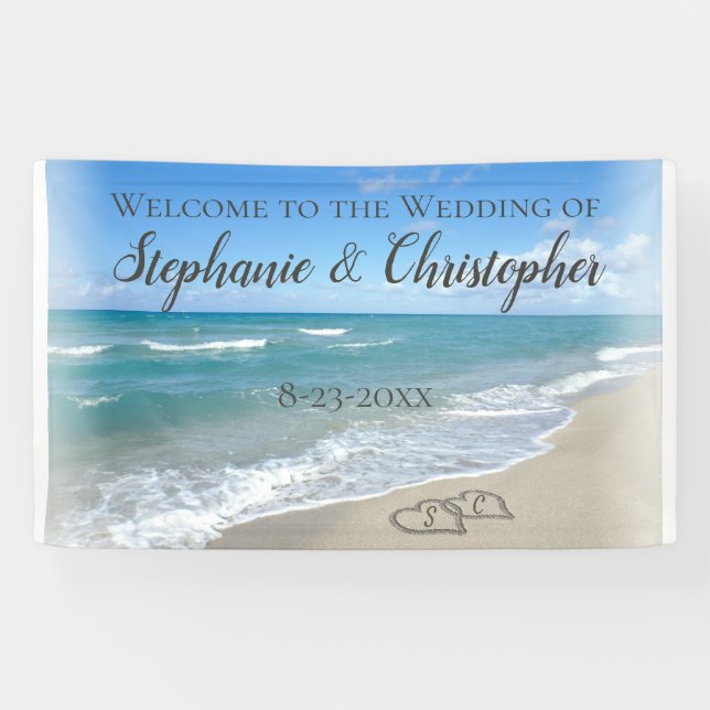 Landschaftliche Herzen bei einer Hochzeit am Sands Banner (Horizontal)