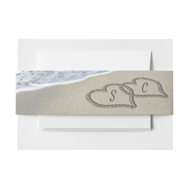 Landschaftliche Herzen bei einer Hochzeit am Sands Einladungsbanderole (Vorderseite Beispiel)