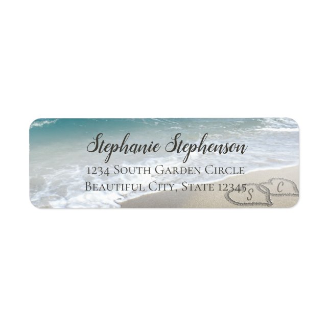 Landschaftliche Herzen in der Hochzeitsadresse am  (Vorne)