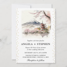 Landschaftliche Hochzeit mit japanischem Fuji und