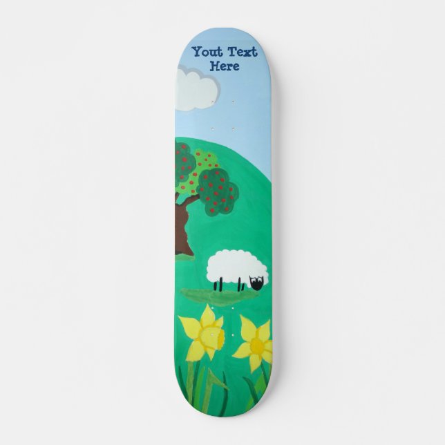 landschaftliche Illustration über das Weiden von S Skateboard (Vorne)
