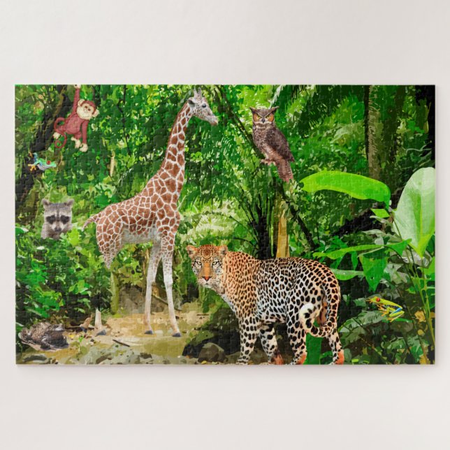 Landschaftliche Jungle Animal Wildlife Jigsaw Puzz (Horizontal)
