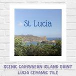 Landschaftliche Karibikinsel Saint Lucia Fliese<br><div class="desc">Landschaftliches Foto von Christine aka stine1 der Karibikinsel St. Lucia mit exotischen Pflanzen und einem malerischen Dorf am Karibischen Meer. Vor allem der blaue Sommerhimmel. Perfekter Karibikurlaub Andenken oder Keepsake. landschaftliche Karibikinsel, Heilige Lucia, st. lucia, Karibisches Meer, malerisches Dorf, exotische Pflanze, exotische Vegetation, Karibische Insel, Karibische Kreuzfahrt, originales Foto, Reise-Souvenir,...</div>